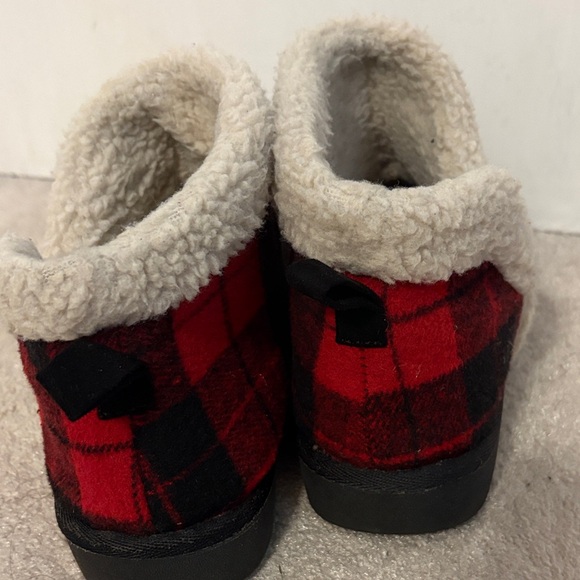 Cozy Black and Red Plaid Kids Shoes - Picture 2 of 4